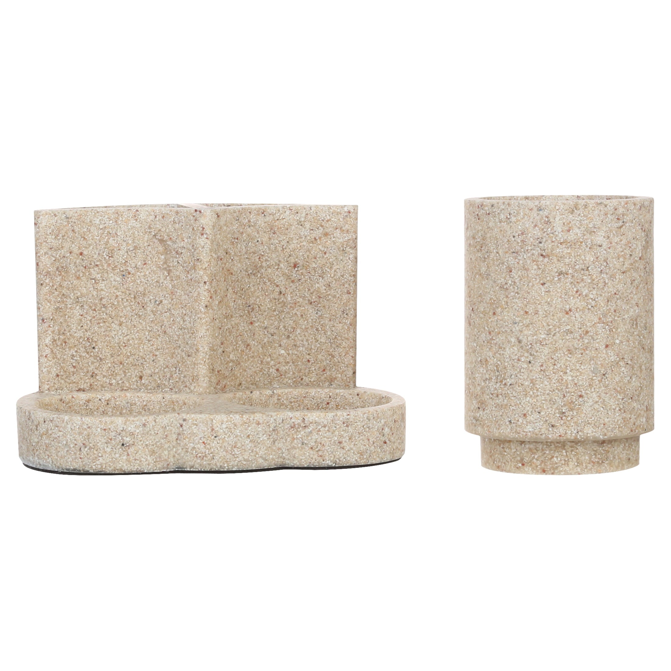 Better Homes and Gardens 3 Piece Natural Sandstone Bath Accessories Sets， Beige