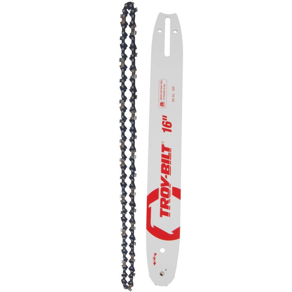 Troy-Bilt Original Equipment 16 in. Chainsaws Bar and Chain Combo for Gas with 56 Drive Links Replaces OE# 713-05276795-00542 490-700-Y126