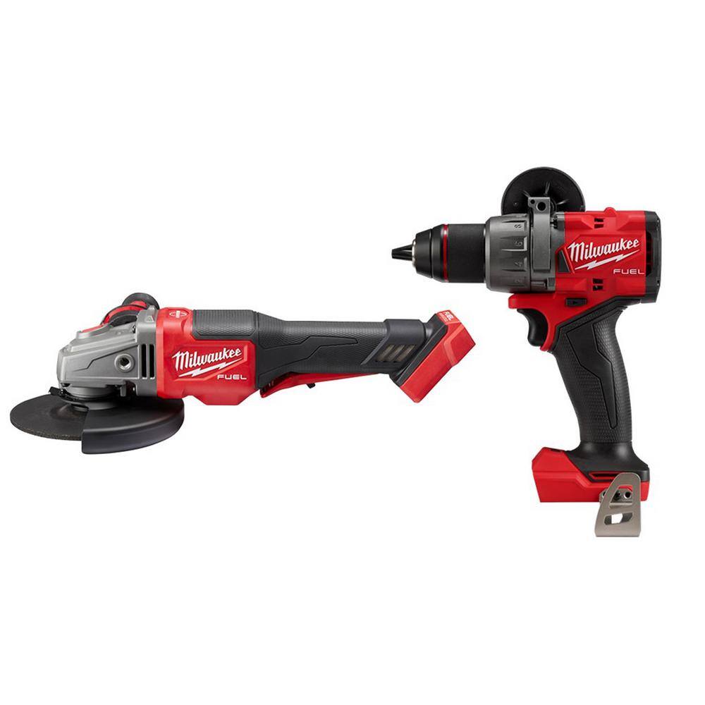 MW M18 FUEL 18-Volt Lithium-Ion Brushless Cordless 4-12 in.6 in. Braking Grinder with Paddle Switch with M18 Hammer Drill 2980-20-2904-20