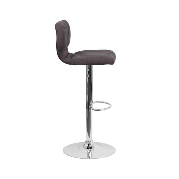 Offex Chrome/Fabric Height-adjustable Swivel Bar Stool