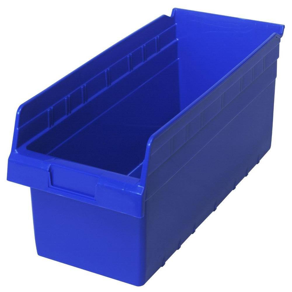 QUANTUM STORAGE SYSTEMS Store-Max 8 in. Shelf 5.2 Gal. Storage Tote in Blue (10-Pack) QSB808BL