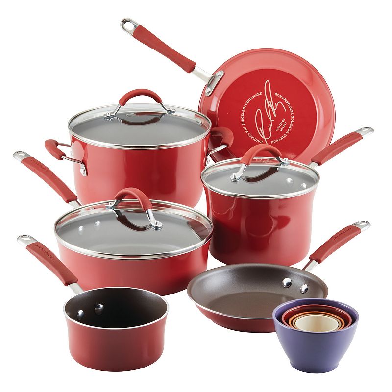 Rachael Ray Cucina 14-pc. Porcelain Enamel Nonstick Cookware and Measuring Cup Set