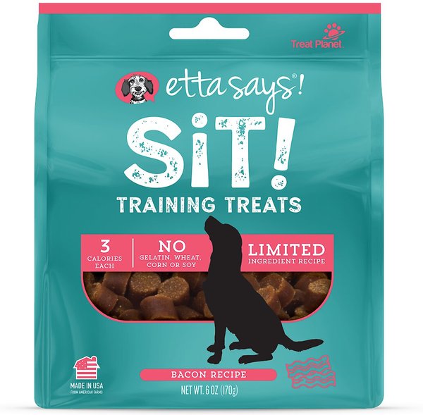 Etta Says! Sit! Training Treats Bacon Recipe Dog Treats， 6-oz bag