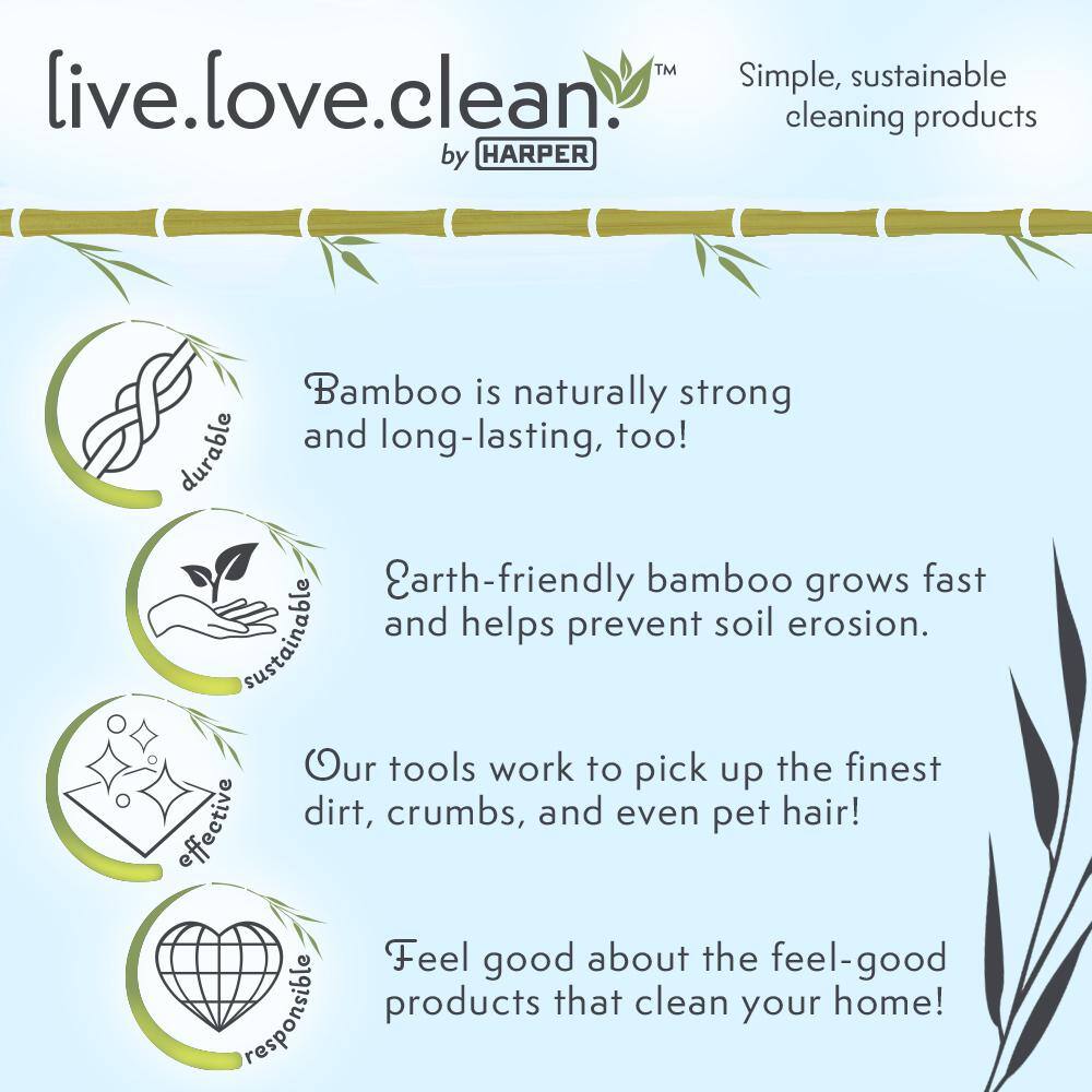 HARPER Live.Love.Clean. Bamboo Kitchen and Laundry Room Cleaning Kit with 10.83 in. W Broom 37504000