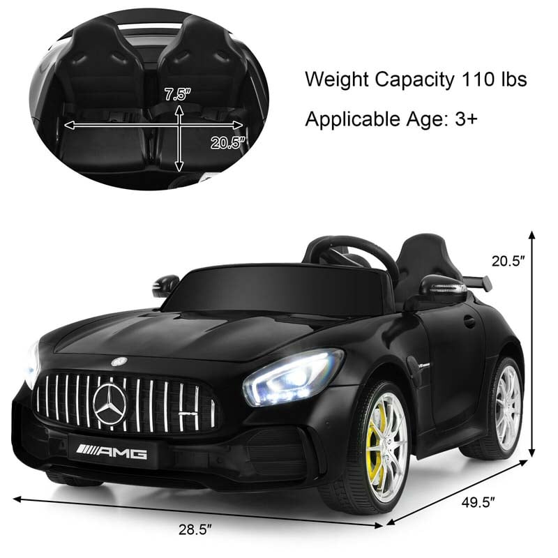 Licensed Mercedes Benz AMG GTR 2-Seater Ride-on Car 12V Battery Powered Vehicle Kids Riding Toy Car with Remote