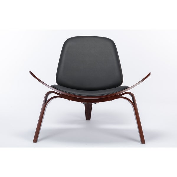 Modern PU Leather Walnut Accent Chair Leisure Chair