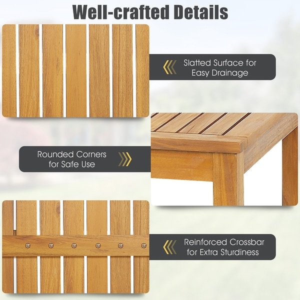 Costway 7 PCS Acacia Wood Bar Table Set 45