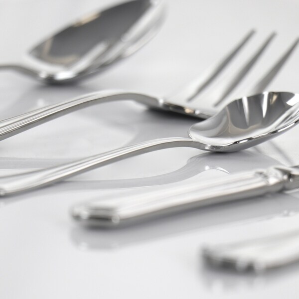 45 Piece Stainless Steel Flatware Set in Silver