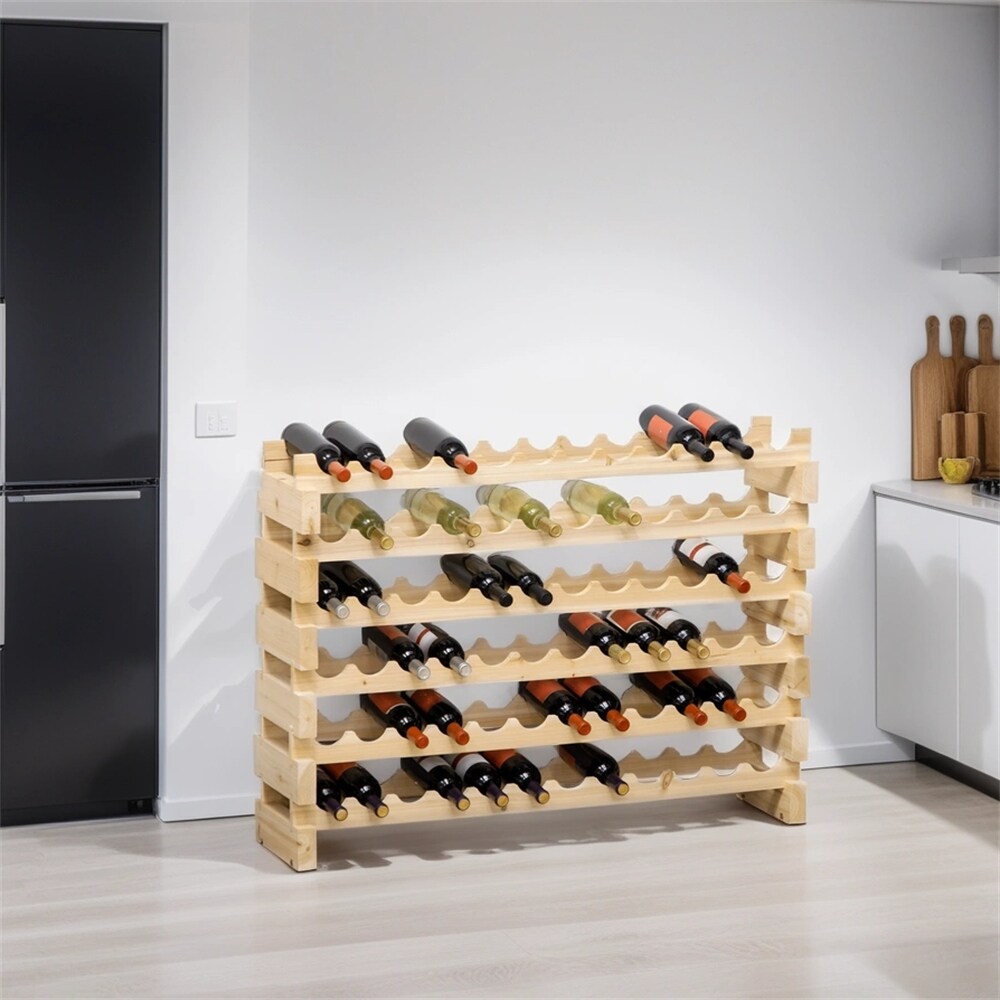 Stackable Wine Rack Modular Storage Shelves Freestanding Display Rack