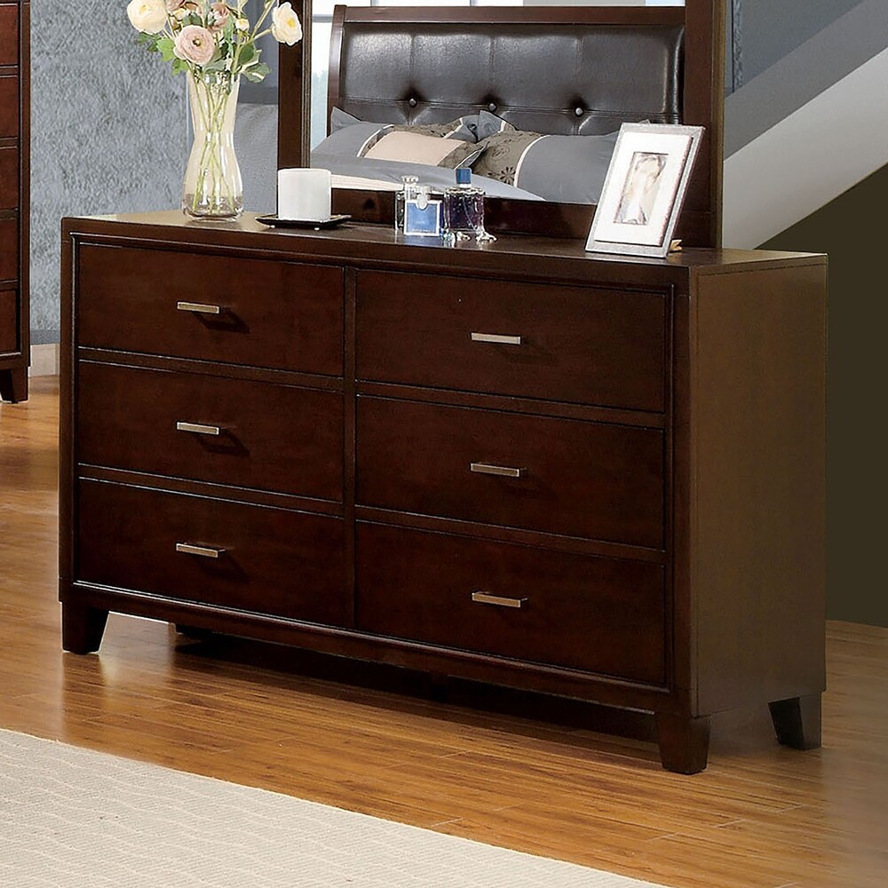 Cody Contemporary 56 inch Wide 6 Drawer Solid Wood Dresser by Furniture of America