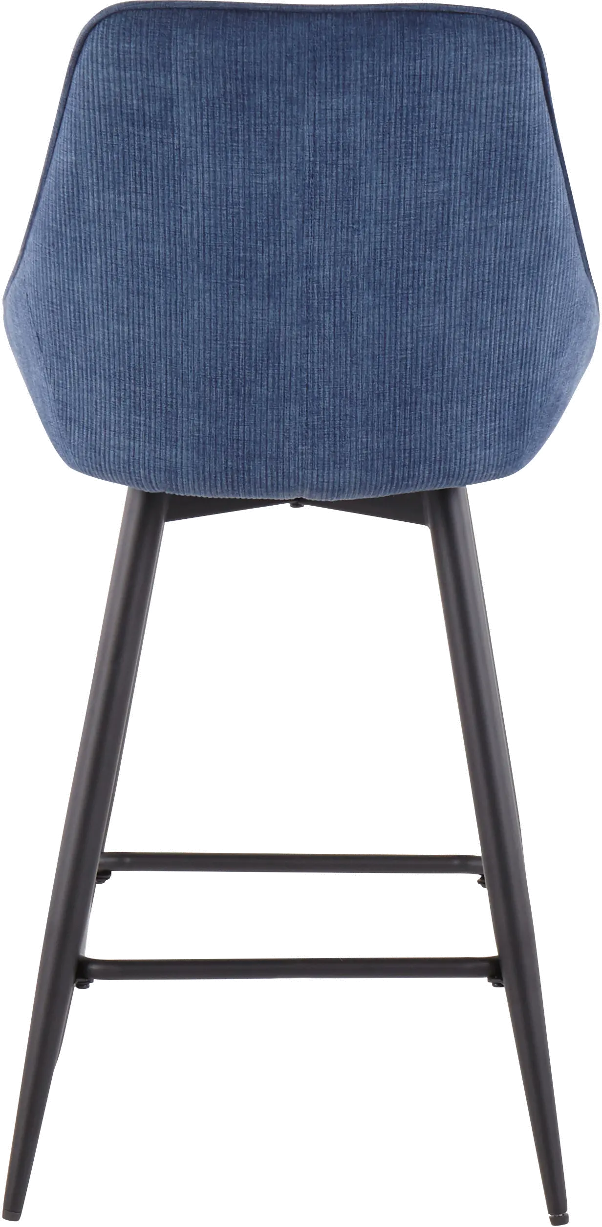 Diana Blue Corduroy Swiveling Counter Stools， Set of 2