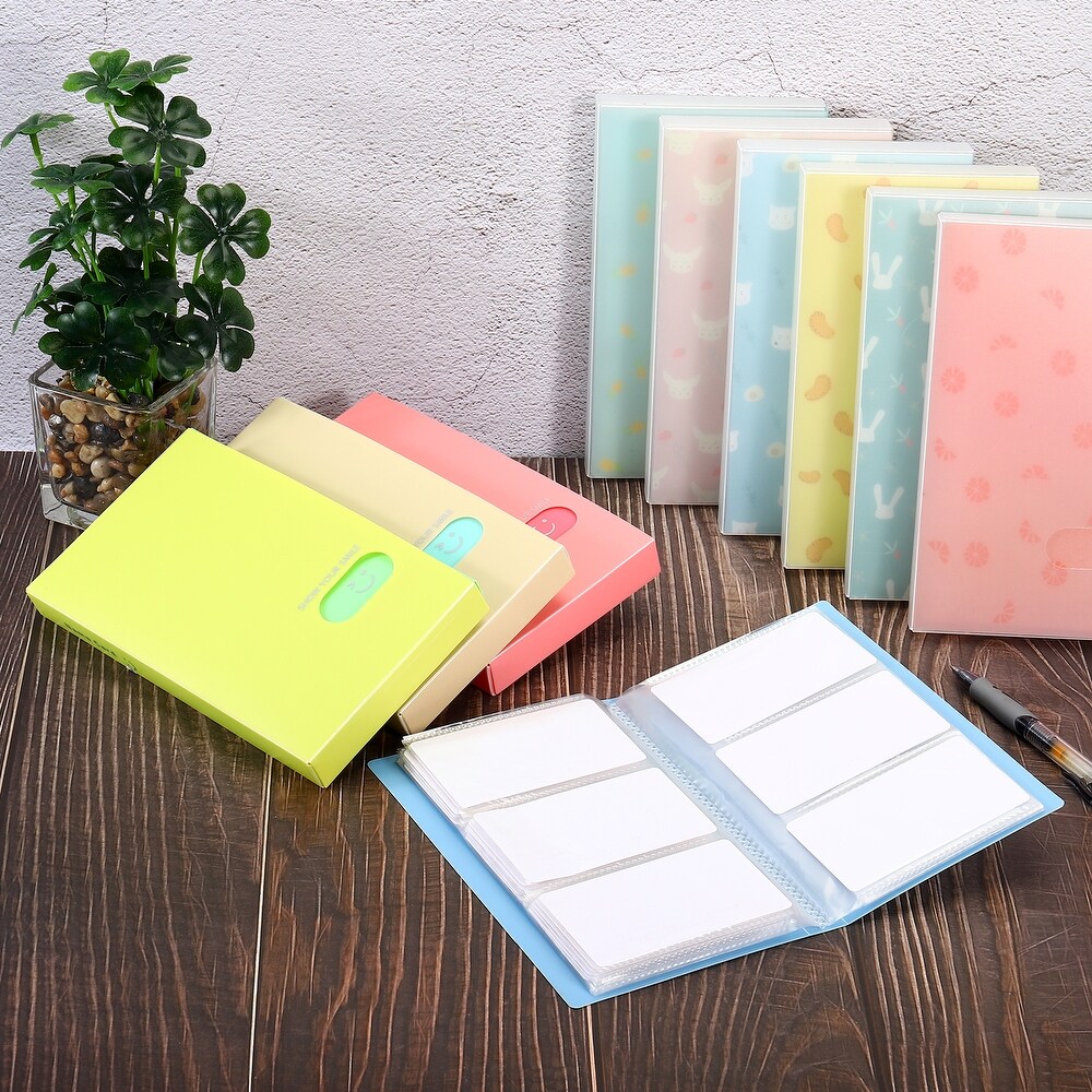 Plastic Business Card Holders Portable Card Binder Book Light Pink   Light Pink   2 Pack