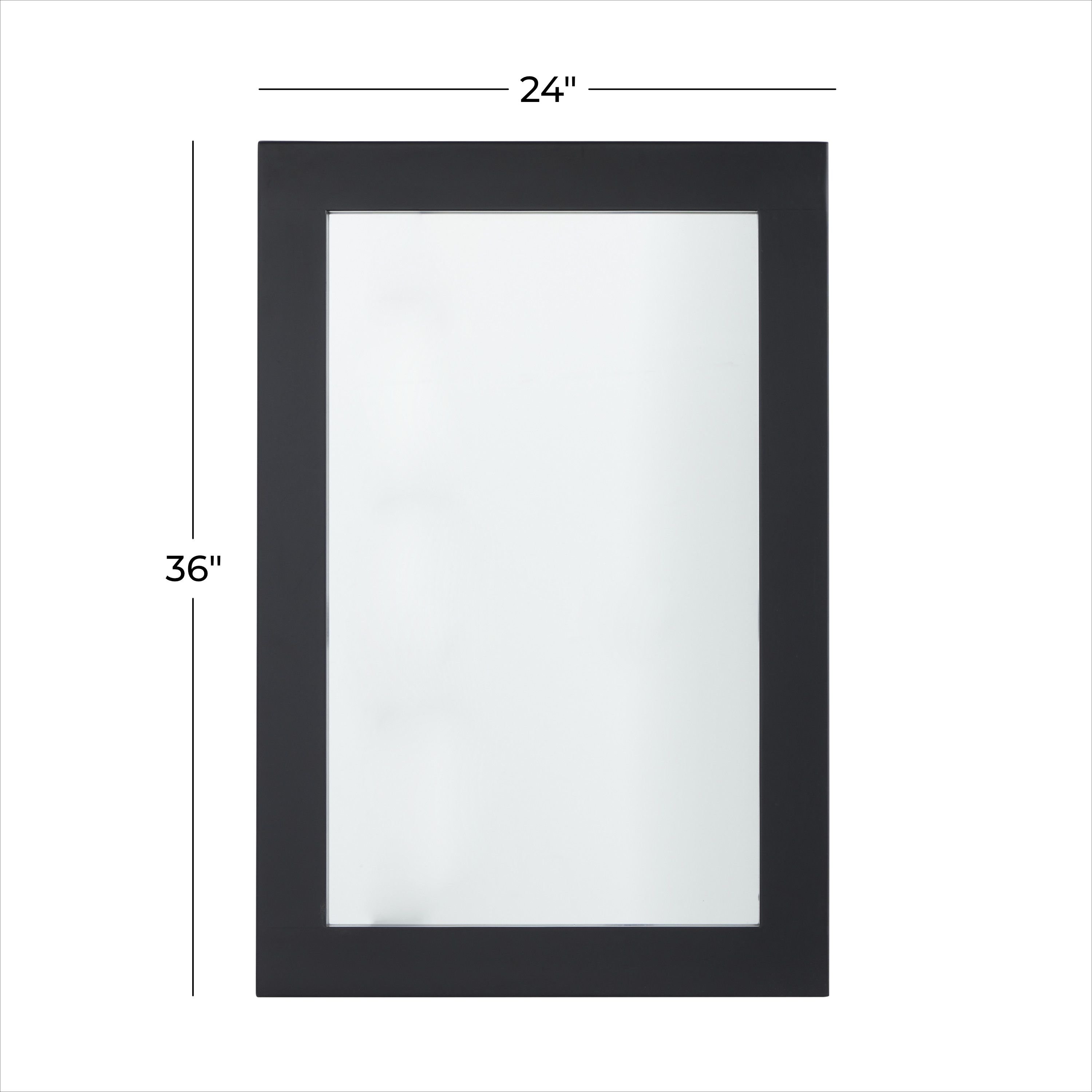 Black Wood Contemporary Wall Mirror 24 x 36