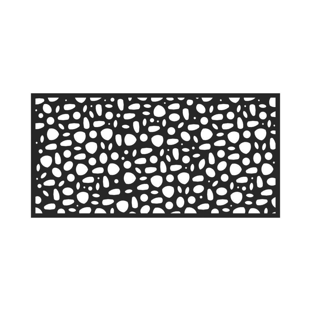 Barrette Outdoor Living 3 ft. x 6 ft. River Rock Black Polypropylene Decorative Screen Panel 73045667