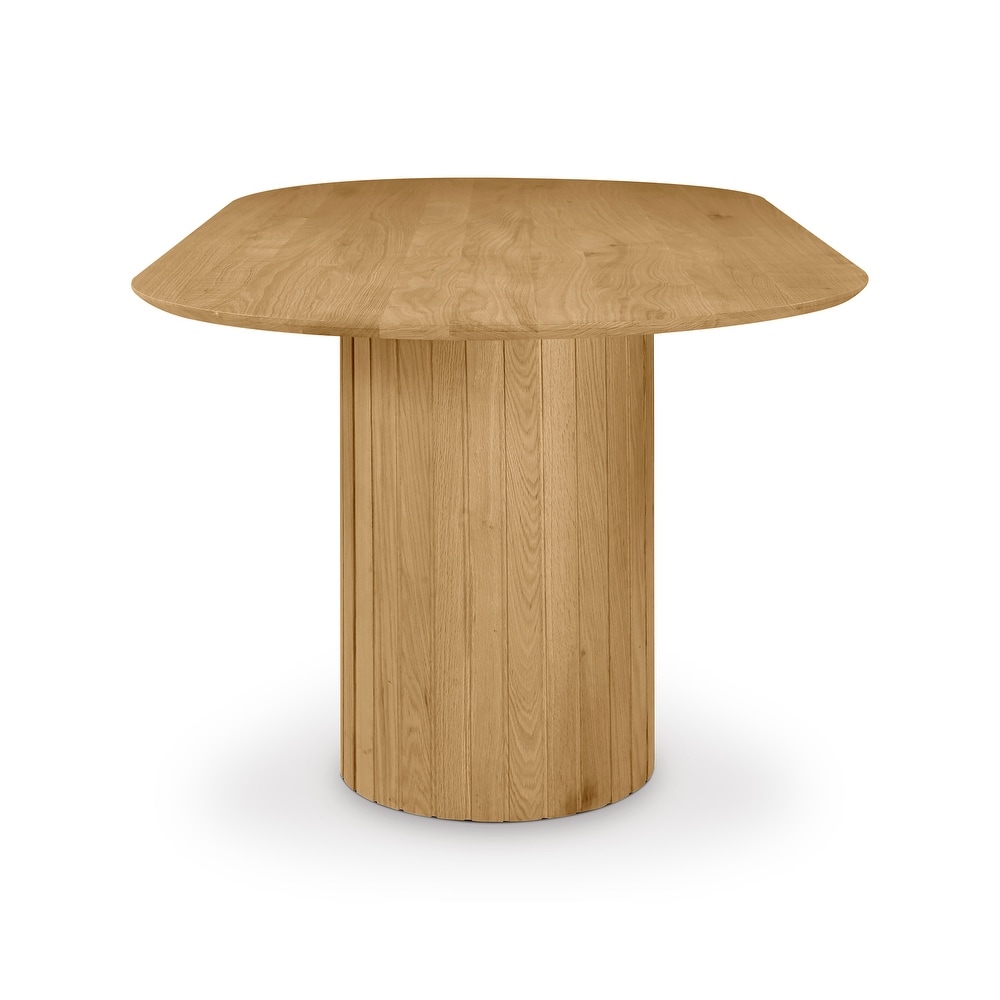 Aurelle Home Poete Solid Acacia Wood Pedestal Dining Table