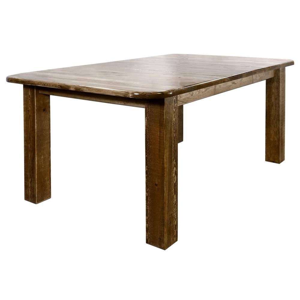 MONTANA WOODWORKS Homestead Collection Early American 4-Post Table with Leaves MWHCDT4PLSL