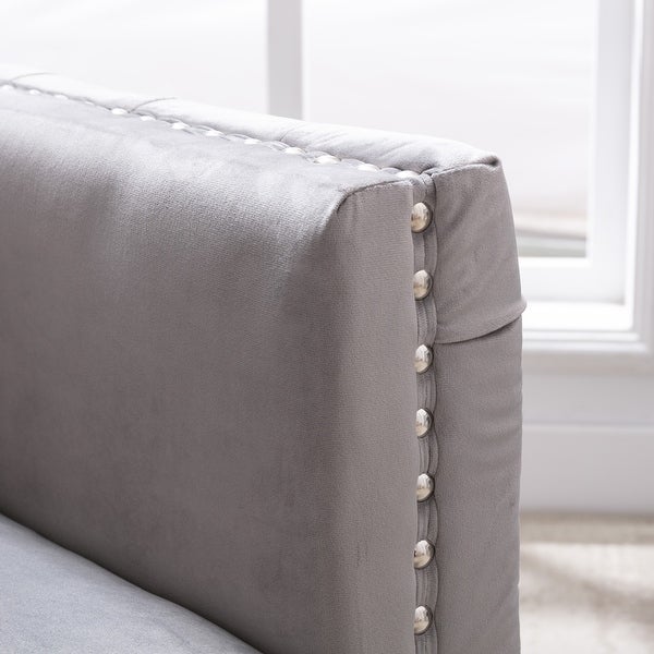 Modern Accent/Club Armchair， Tufted Button， Steel Legs