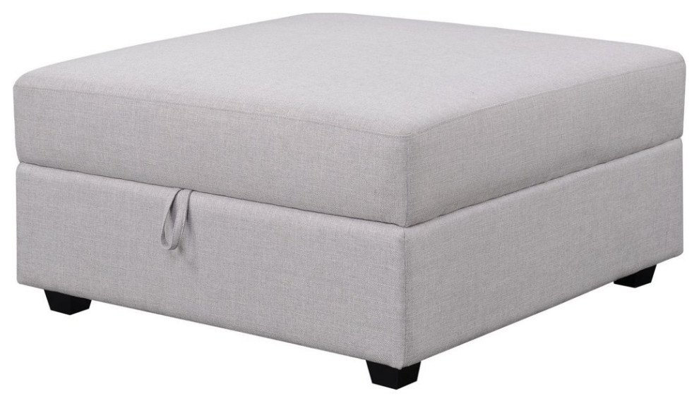 Modern Storage Ottoman  Gray Fabric Upholstered Seat With Ample Inner Space   Transitional   Footstools And Ottomans   by Decor Love  Houzz