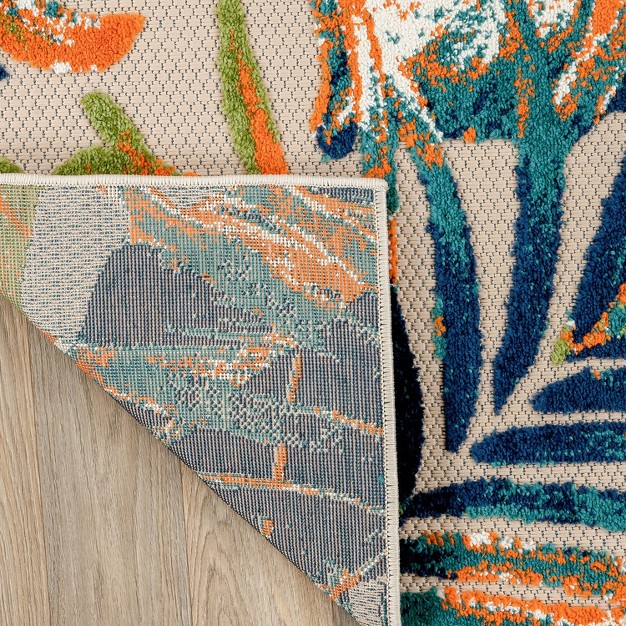 World Rug Gallery Floral Leaves Indoor outdoor Area Rug
