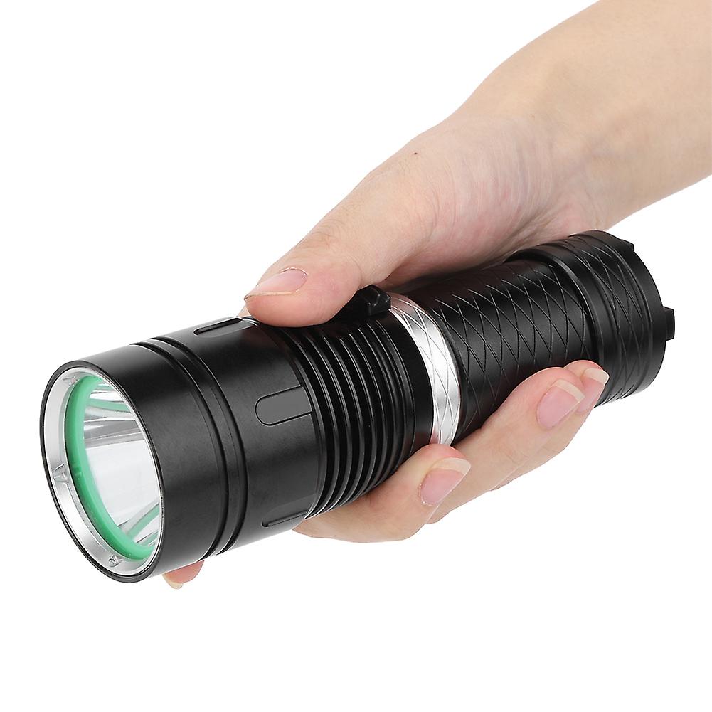 Black Aluminum L2 Led Diving Flashlight Stepless Dimming Waterproof Underwater Lantern Torch For Campingblack