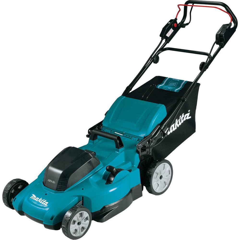 Makita 18-Volt X2 (36V) LXT Lithium-Ion Cordless 19 in. Walk Behind Self-Propelled Lawn Mower Kit w4 batteries (5.0Ah) XML14CT1