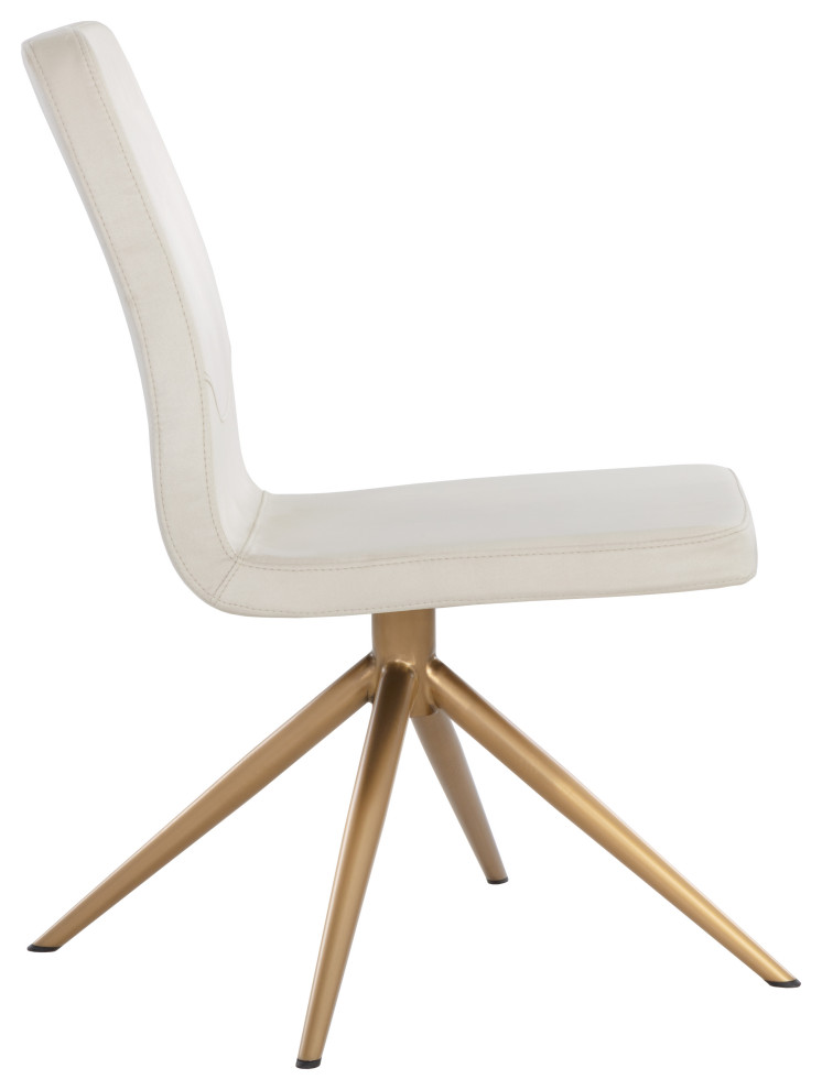 Hilda Swivel Dining Chair Vienna Cream   Midcentury   Dining Chairs   by Sunpan Modern Home  Houzz