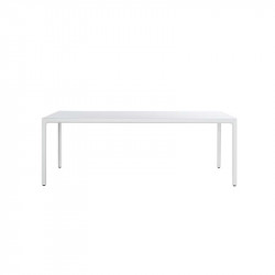 Table repas design TRIBU Illum， aluminium céramique 6 personnes blanc