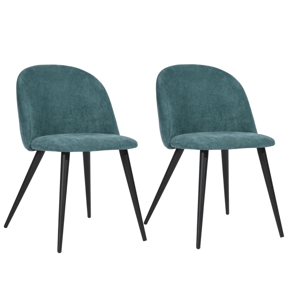 Homylin Fabric Upholstered Metal Frame Dining Chair (Set of 2)