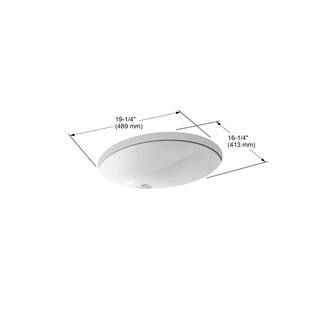 KOHLER Caxton Vitreous China Undermount Bathroom Sink with Glazed Underside in White K-2210-G-0