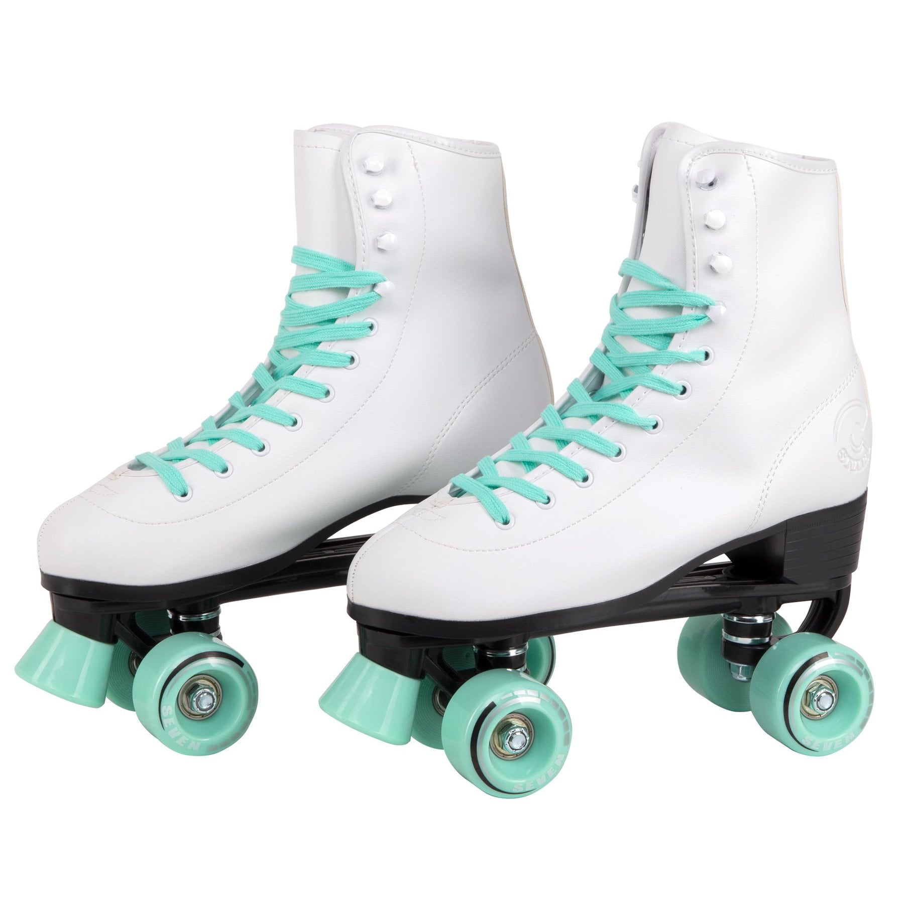 C7 Skates Quad Roller Skates， Great for Outdoor Use， Many Color Varieties (Mint， Women's 8 and Men's 7)