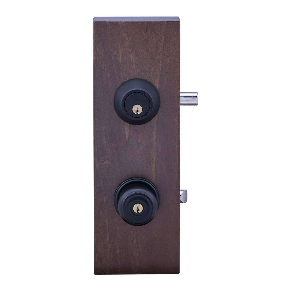 Copper Creek Colonial Black Entry Door Knob with Deadbolt CKDB141BC