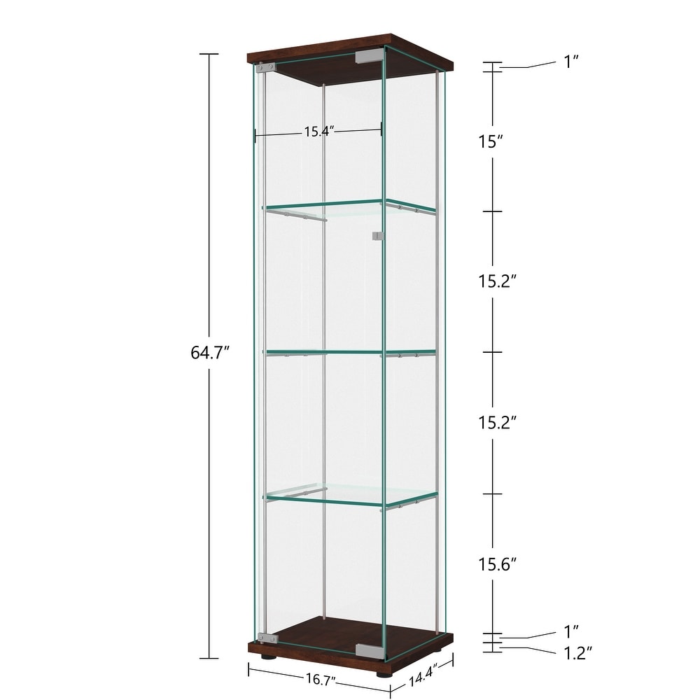 Tempered Glass Bookshelf Curio Display Cabinet