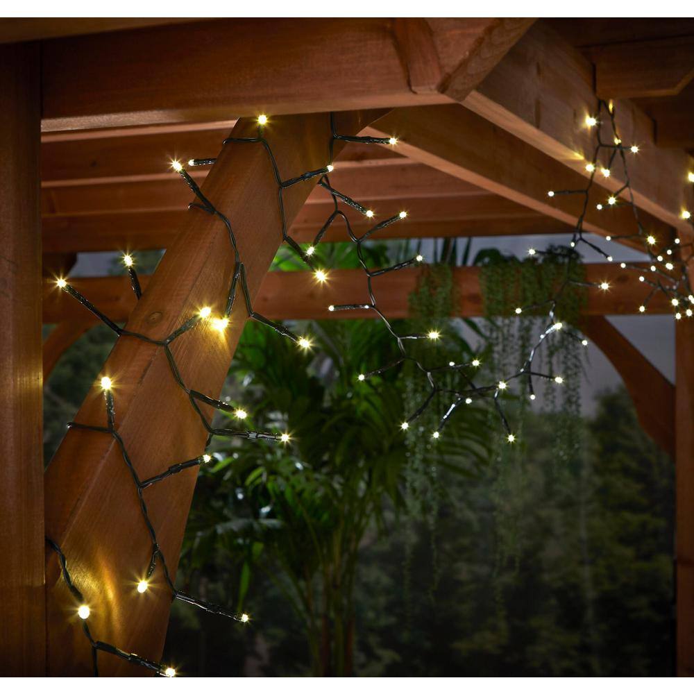 Hampton Bay OutdoorIndoor 19 ft. Solar Mini Bulb LED Willow String Light (100-Bulbs) 12300-13