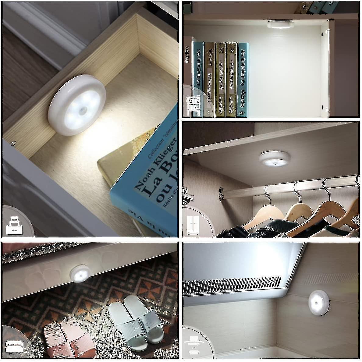 Motion Sensor Lights， Battery-powered Led Night Lights， Wall Lights For Hallway， Bathroom， Bedroom， Kitchen Etc. (white - Pack Of 3)