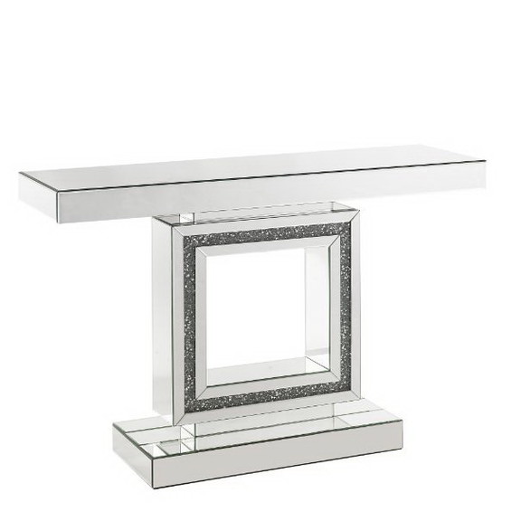 Acme 90620 Noralie Console Table  Mirrored   Faux ...