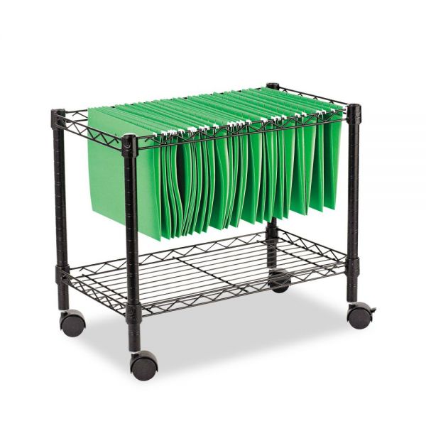 Alera One-Tier File Cart for Side-to-Side Filing， Metal， 1 Shelf， 1 Bin， 24