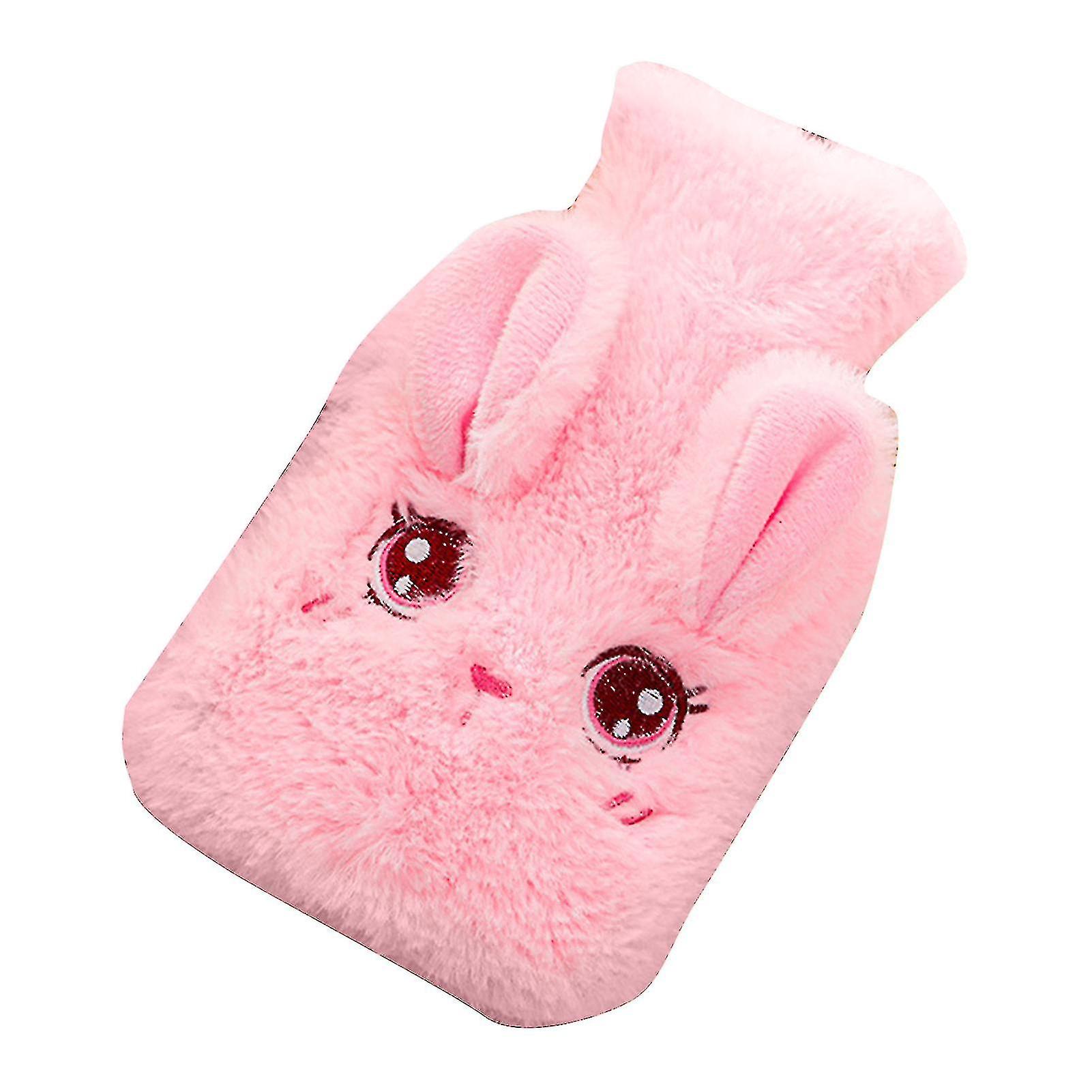 Hot Water Bottle Cute Cartoon Leak-proof Convenient Pvc Water Bag Hand Warmer With Fur Cover For Pain Relief Menstrual Cramps