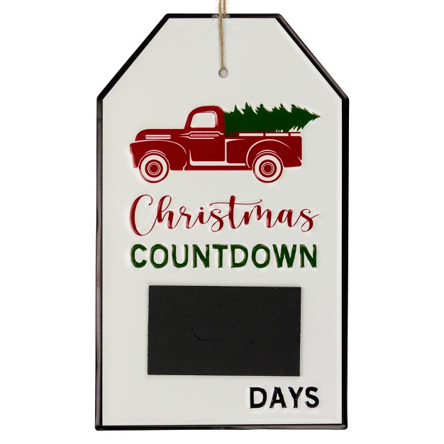 Gift Tag Shaped Christmas Countdown Chalkboard Wall Decor