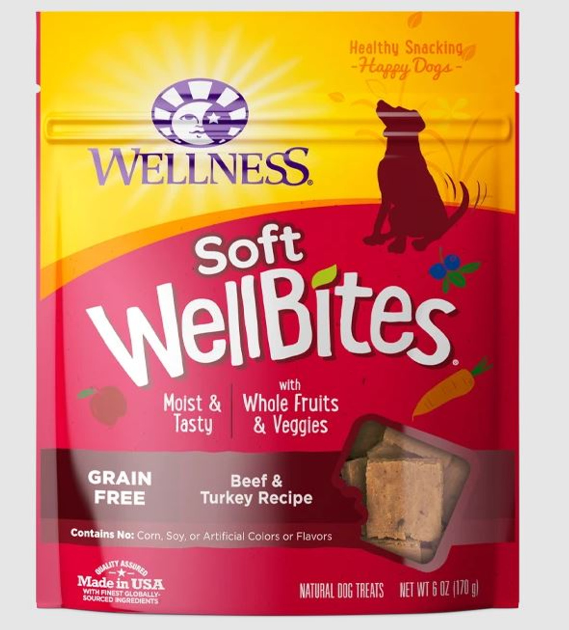 Wellness Soft WellBites Beef and Turkey Dog Treats， 6oz. Bag