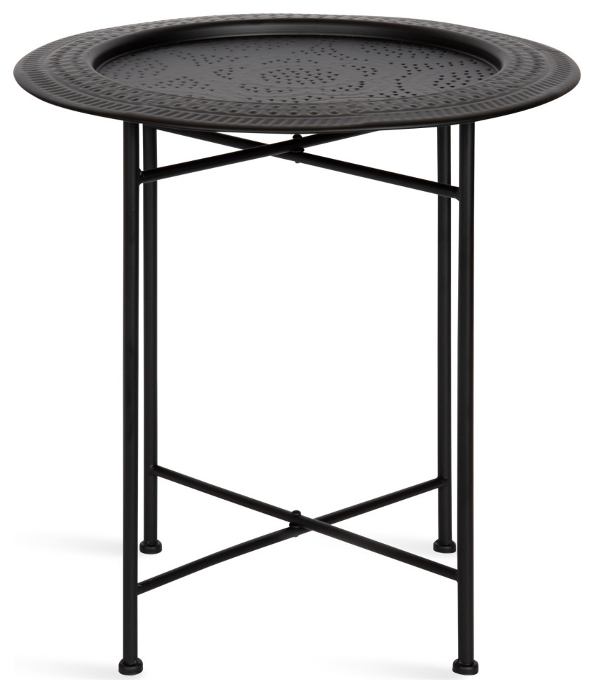 Razza Round Metal Side Table   Industrial   Side Tables And End Tables   by Uniek Inc.  Houzz