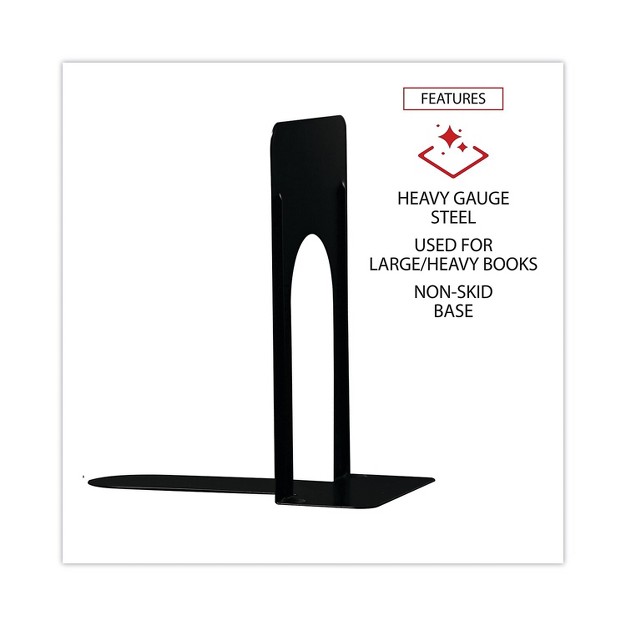 Universal Economy Bookends Nonskid 5 7 8 X 8 1 4 X 9 Heavy Gauge Steel Black 54095