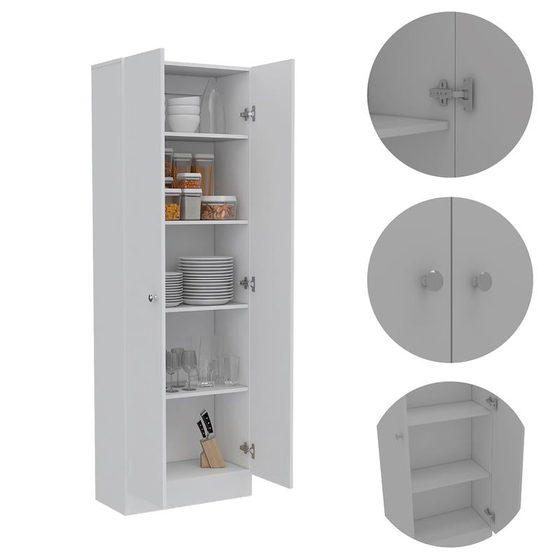 Home Square 2-Piece Set with Storage Pantry Cabinet and Cala Kitchen Island