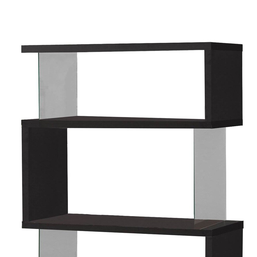 Coaster Home Furniture Asymmetrical Snaking Home Living Room Bookshelf  Black   86