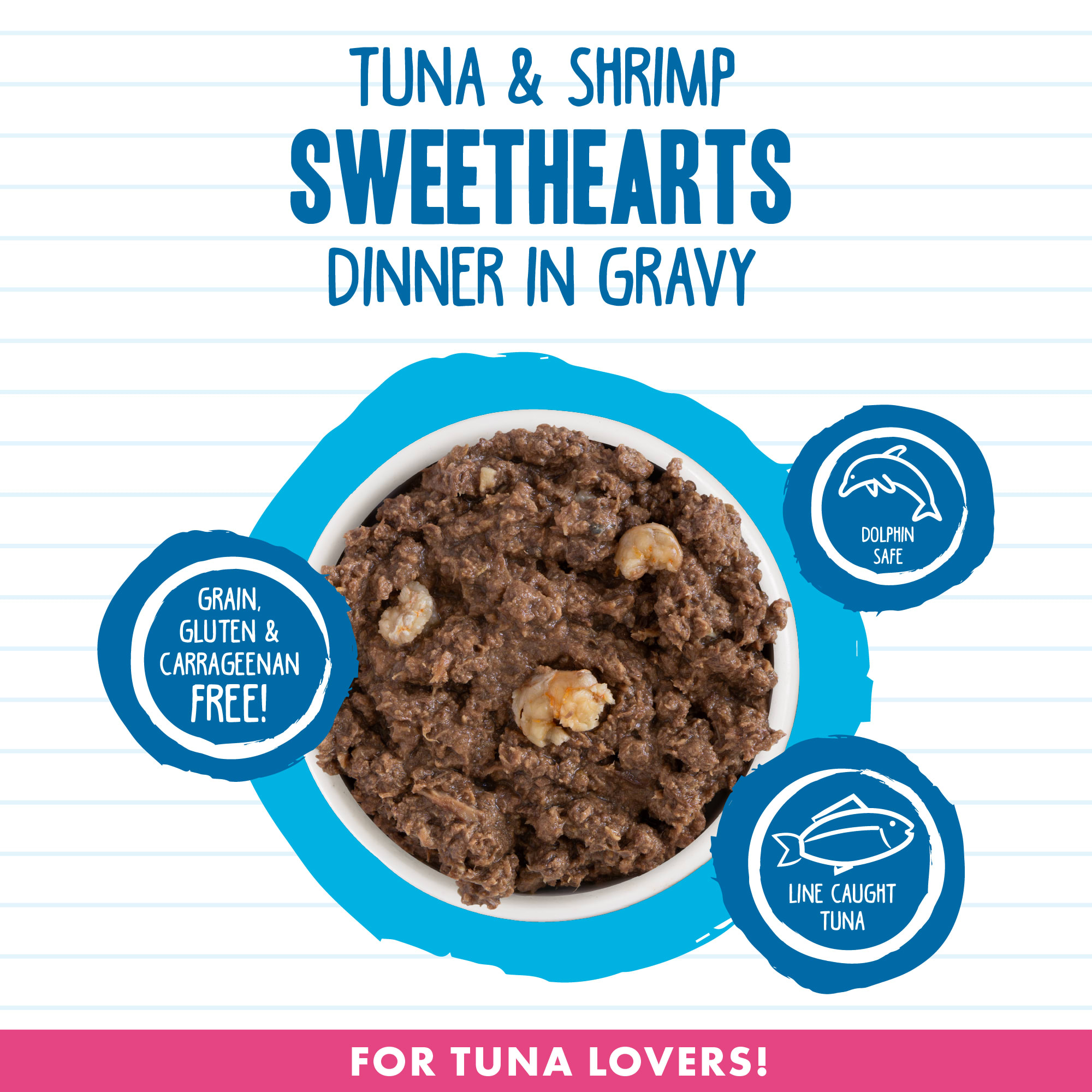 B.F.F. Originals Sweethearts Tuna  Shrimp Dinner in Gravy Wet Cat Food， 3 oz.， Case of 24