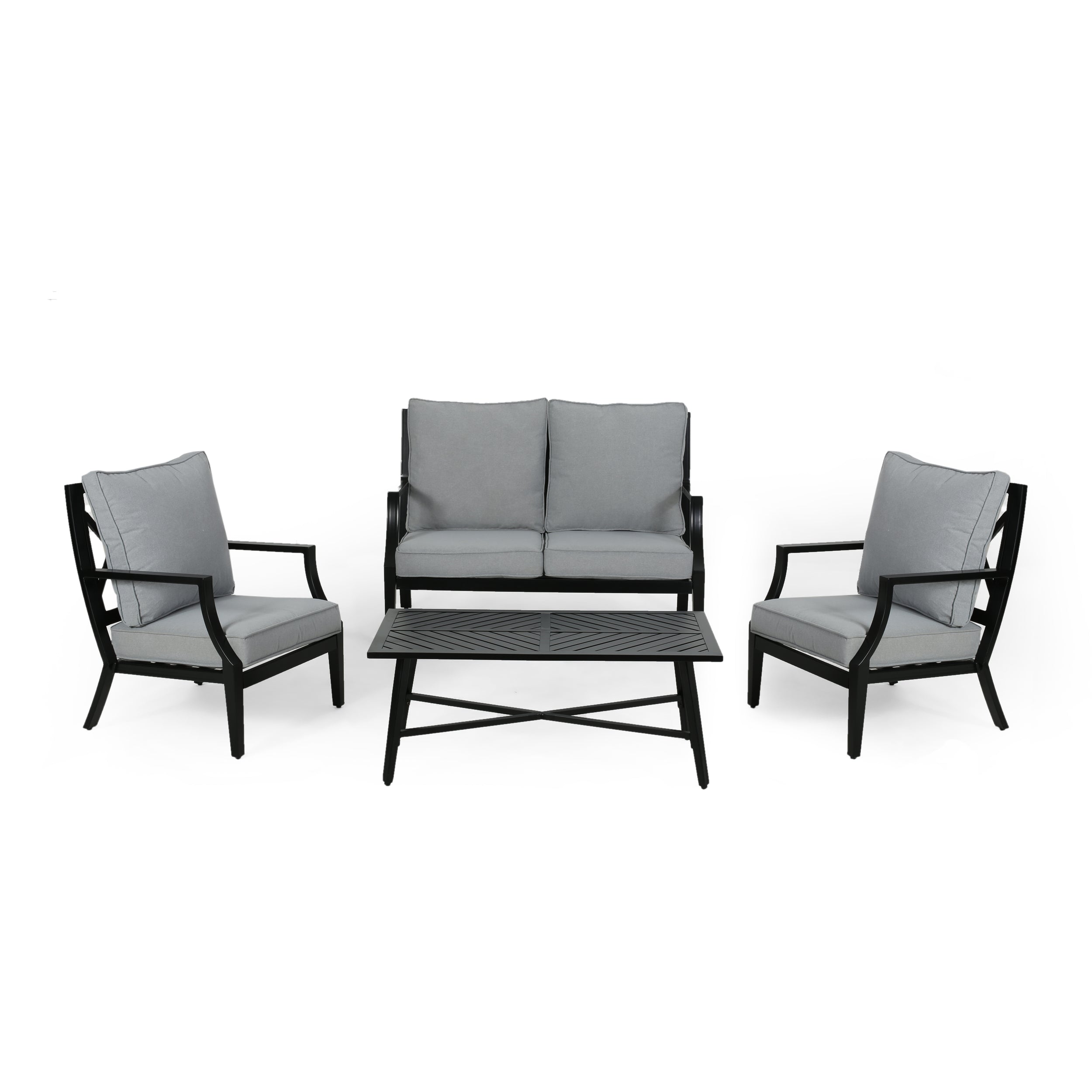 Carlson Diego Outdoor 4 Seater Aluminum Chat Set