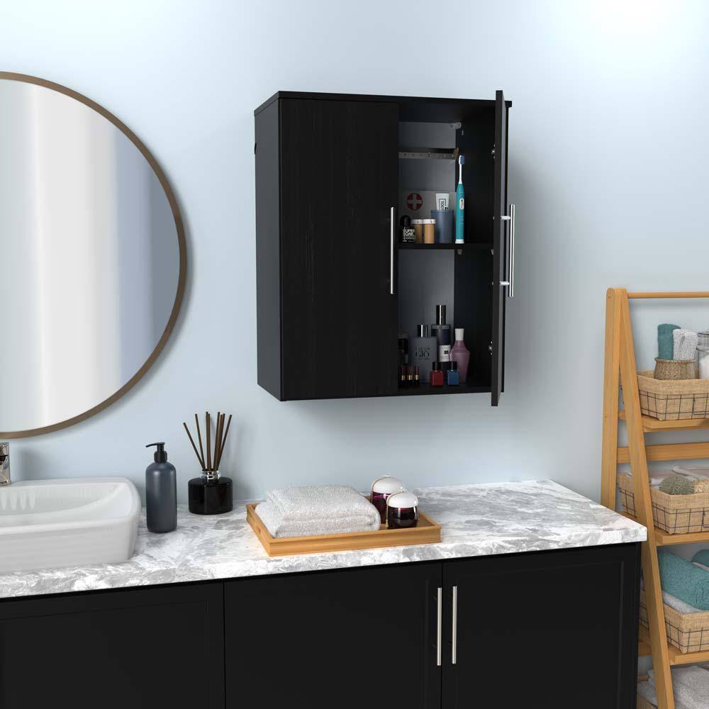 ClosetMaid Style+ 14.59 in. D x 25.12 in. W x 31.28 in. H Noir Laundry Room Floating Cabinet Kit with Modern Doors 10000-02195