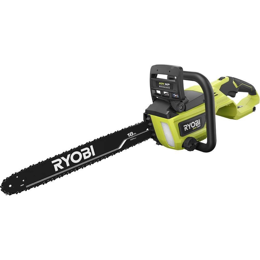 RYOBI 40V HP Brushless 18 in. Battery Chainsaw with 5.0 Ah Battery and Charger RY40580