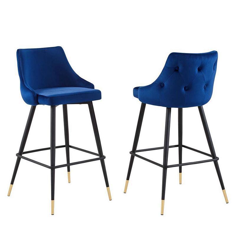 Modway Adorn Performance Velvet Bar Stool Set of 2