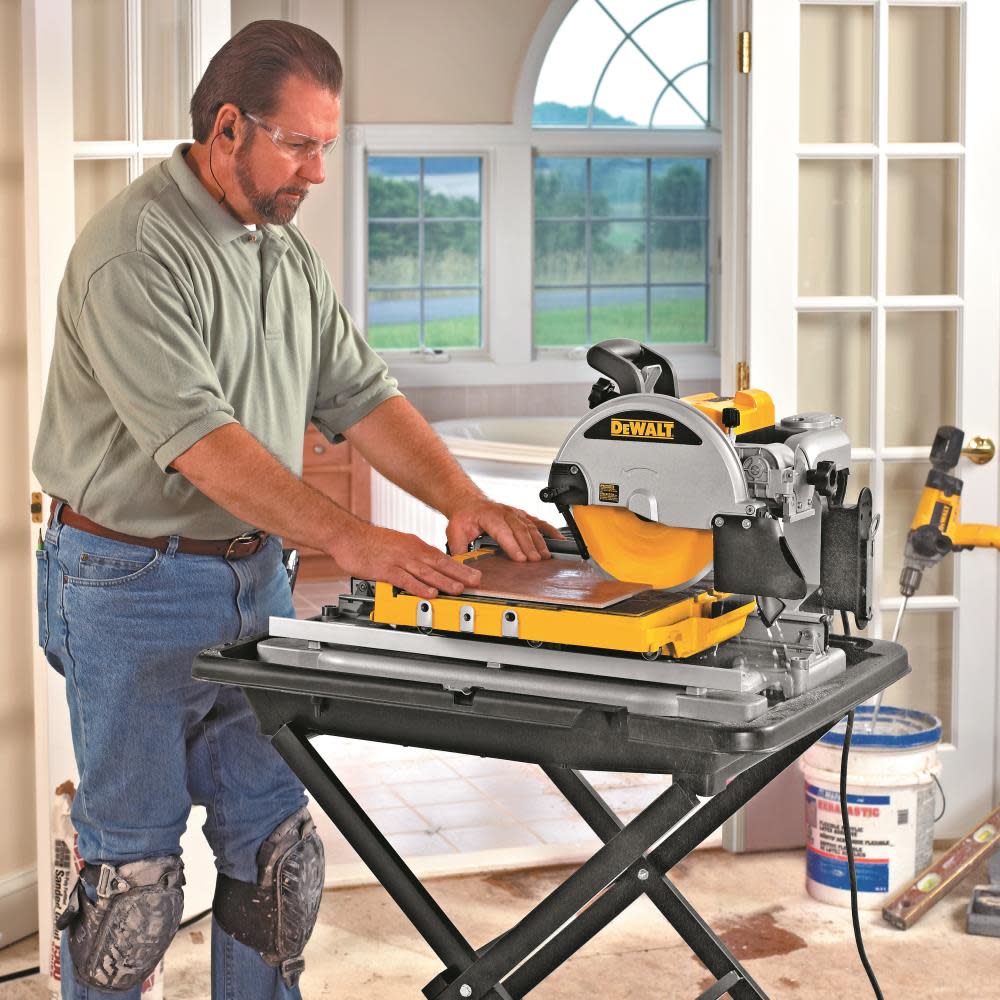 10 In. Wet Tile Saw with Stand ;