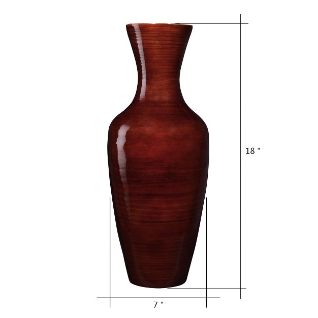 Tall Decorative Bamboo Jar Vase For Silk Plants Flowers And Filler D cor Brown